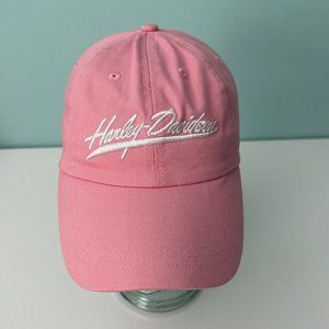 Harley Davidson Hat Cap Strap Back Womens Pink Logo Cotton Baseball Outdoors